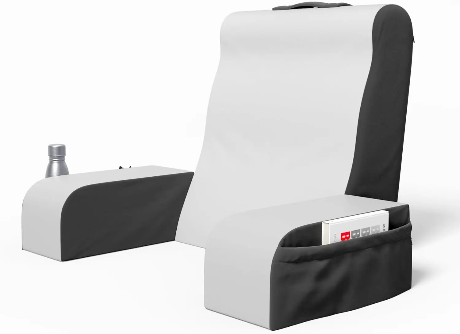 

Подушка-клин для чтения с подлокотниками, подушка для спины для сидения в кровати, поддержка для просмотра ТВ и игр, серо-белая