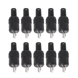 LXAF 10pcs Accessories Cable Solder HIFI Speaker Adapter Black Screw Terminals Tools DIN Plug 2 Pin Male Mini Connector