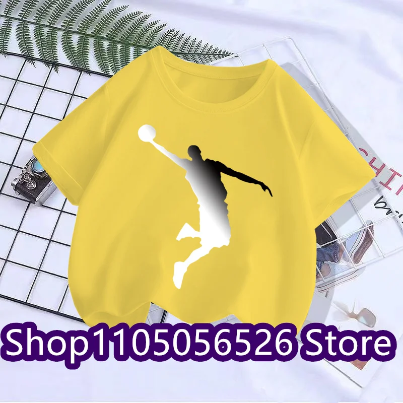 Summer children's casual Jordan print breathable T-shirt, fashionable short sleeved sports T-shirt top, boys' and girls' clothes