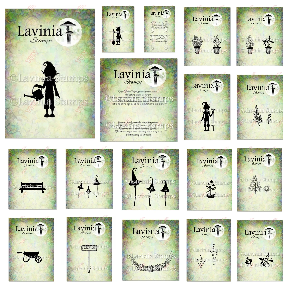Lavinia Stamps Midnight Coven 17-teiliges Halloween-Hexen-Silhouette-Set mit Klarsichtstempeln für Scrapbooking, Kartenherstellung, DIY-Basteldekoration, August 2026