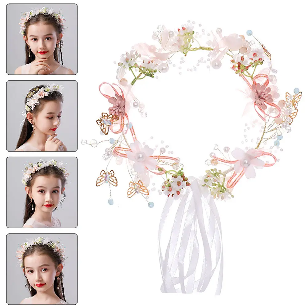 

Цветочная повязка на голову, имитация гирлянды, реалистичный яркий цветочный венок, головной убор для свадьбы, пляжа, костюмированной вечеринки, цветочный венок