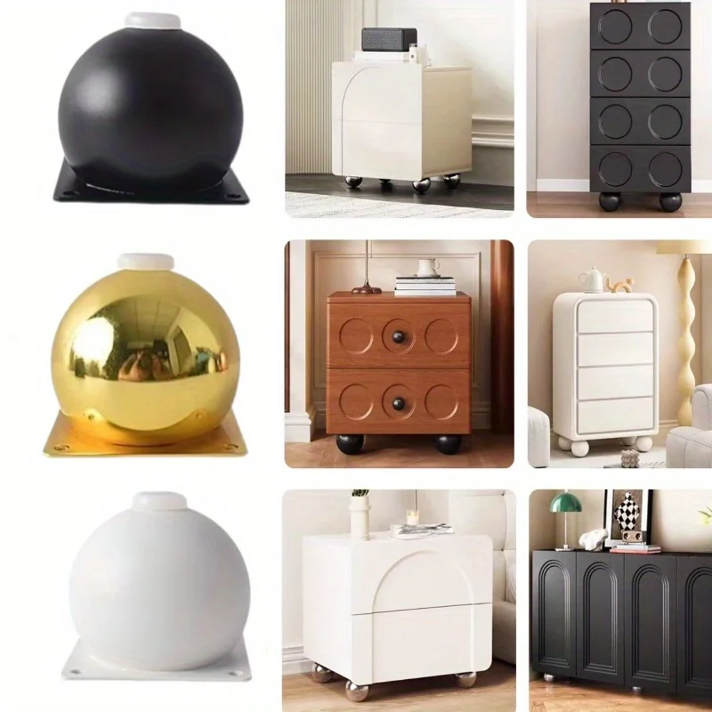 

4 pieces of modern metal furniture legs - polished heavy-duty round table legs, suitable for sofas, TV stands, bedside tables