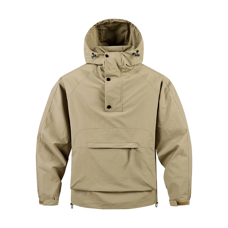 Men's Fashion Long Sleeve Hooded Jacket Casual Outerwear with Zipper Pockets Outdoor Work Jacket Bomber Baseball Jacket