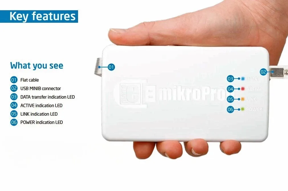 mikroProg لـ AVR - مبرمج ومصحح الأخطاء لأجهزة AVR - MikroElektronika