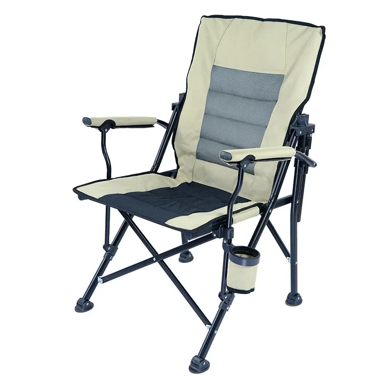 DZ Outdoor Oxford Cloth Folding Chair Ultra Lightweight Camping Leisure Beach Chair Backrest Rotating Fishing Relaxation Chair