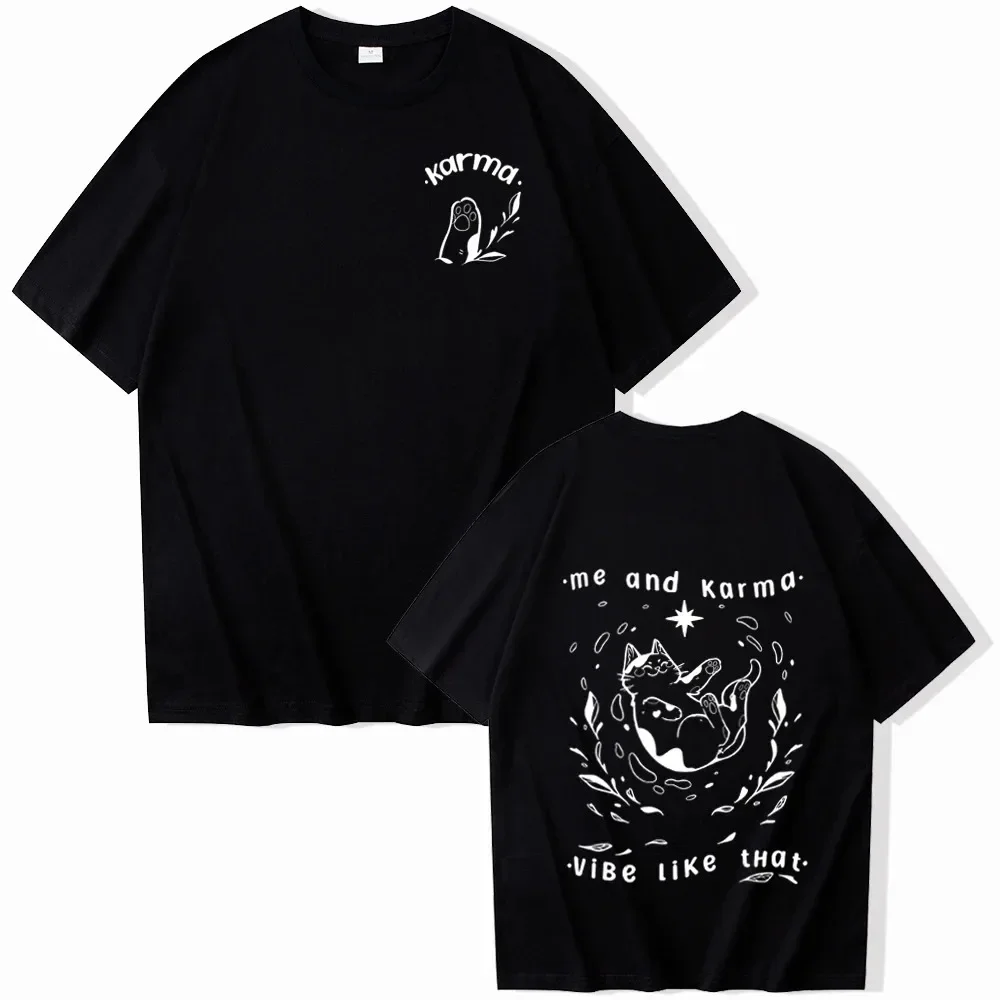 Karma Shirt Me and Karma Vibe Like That Shirt Midnights Merch Music Shirt Taylor Fan Gift Unisex O-Neck Short Sleeve Shirts