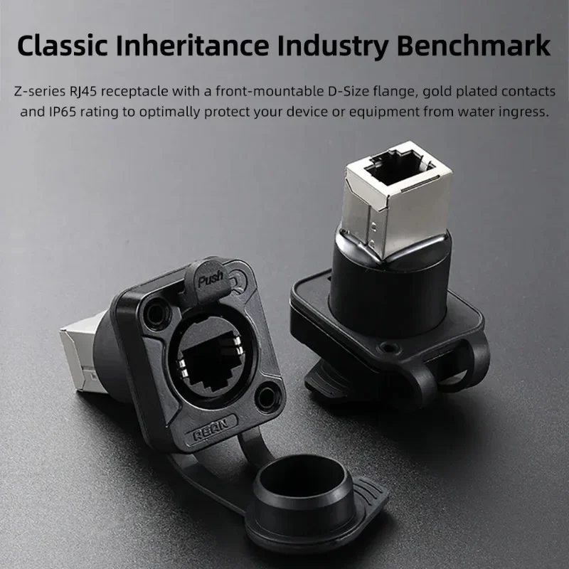 Neutrik REAN RJ45 CAT5e Ethernet Airtight Connector / Female Socket / Wall-Mounted Socket 90° Upward / Waterproof Connector