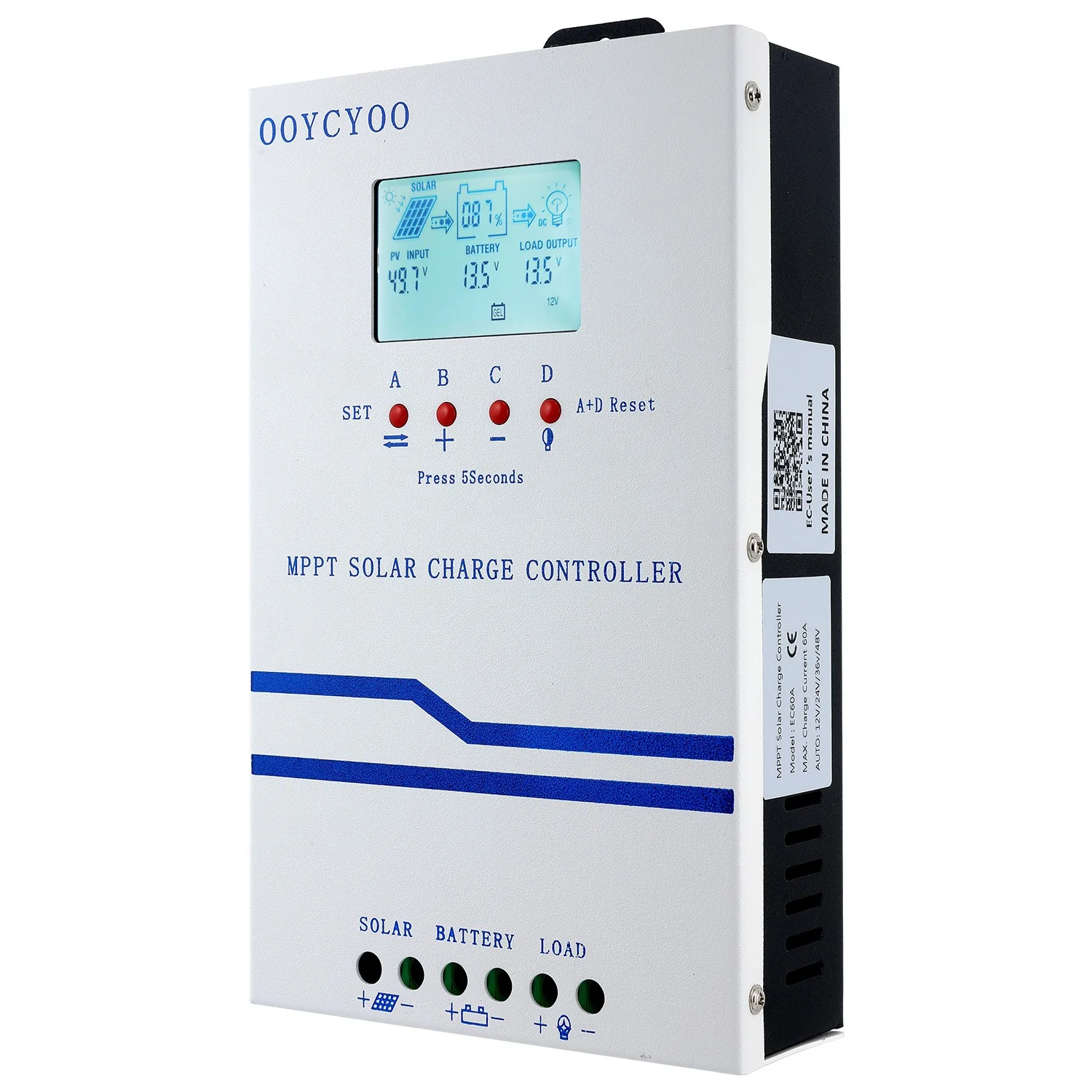 

60A 12V 24V 36V 48V автоматическое распознавание солнечного MPPT контроллер заряда бытовой солнечный фотоэлектрический контроллер для различных батарей