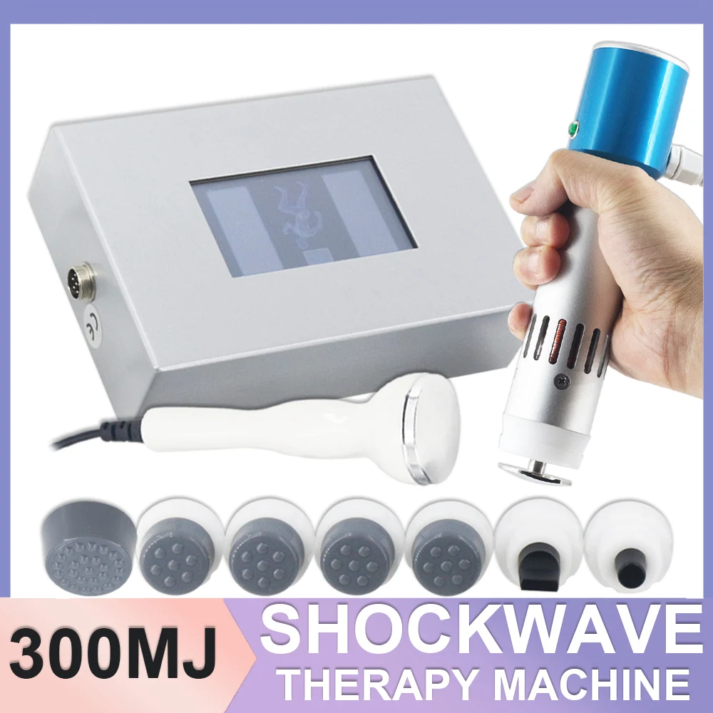 300mj Shockwave Therapy Machine Ultrasound Device 2in1 Relieve Muscle Soreness Body Massage Pain Relief Easy Operation Massager