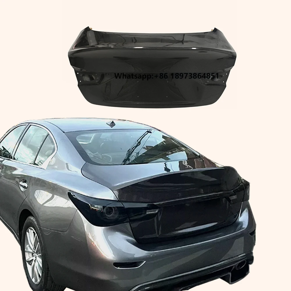 

Для Infiniti V37 Q50 2018-2021 крышка багажника из углеродного волокна в стиле утконоса