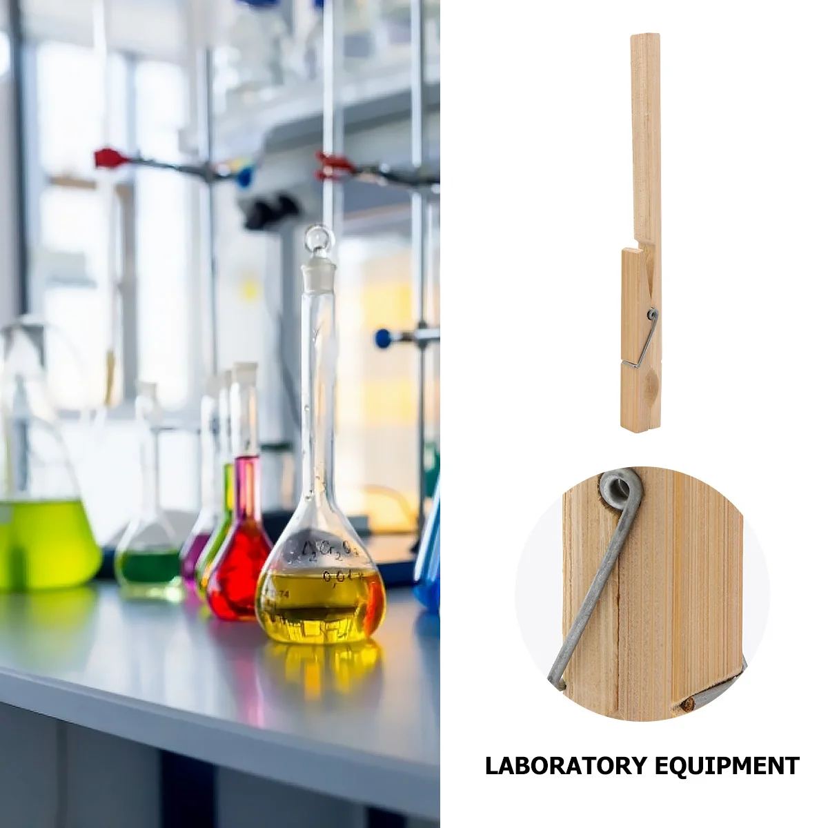 

10pcs Wooden Test Tube Holder 18Cm Handle Durable Lab Experiment Accessory For Laboratory School Teaching Equipment