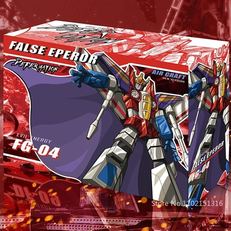 JINBAO Transformation FG-04 FG04 Starscream False Eperor Air Craft mit Ständer und Cape Crown Actionfigur mit Box