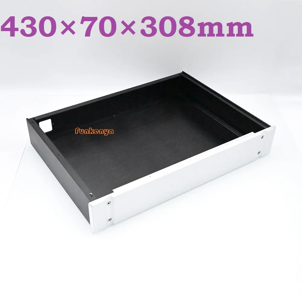 

430x70x358mm Anodized Aluminum Amplifier Chassis Tube AMP Preamp Box Housing DAC PSU Decoder Enclosure DIY Headphone Cabinet