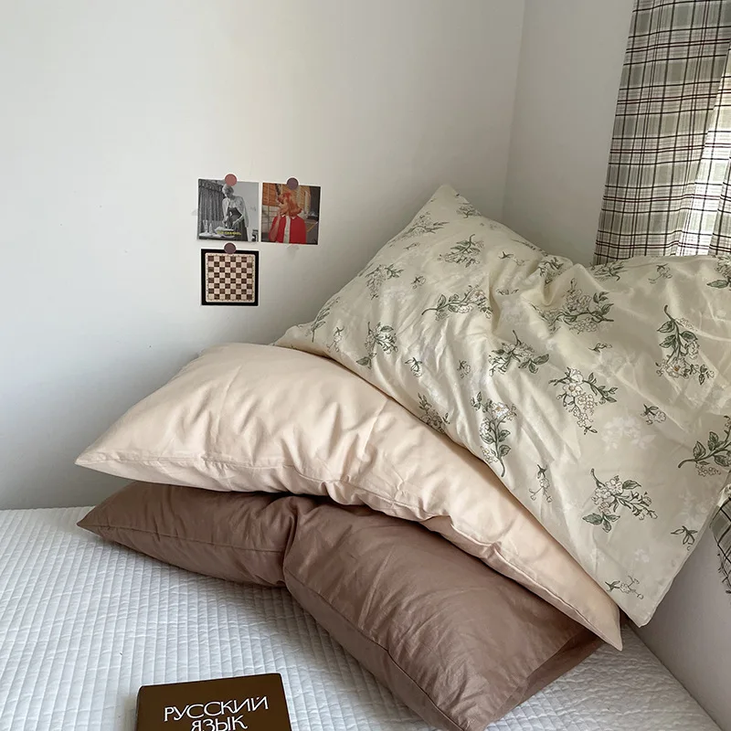 2pcs INS Retro Small Floral Pillowcases Household Pure Cotton Pillow Cover  Student Dormitory Bedding Pillow Case Breathable