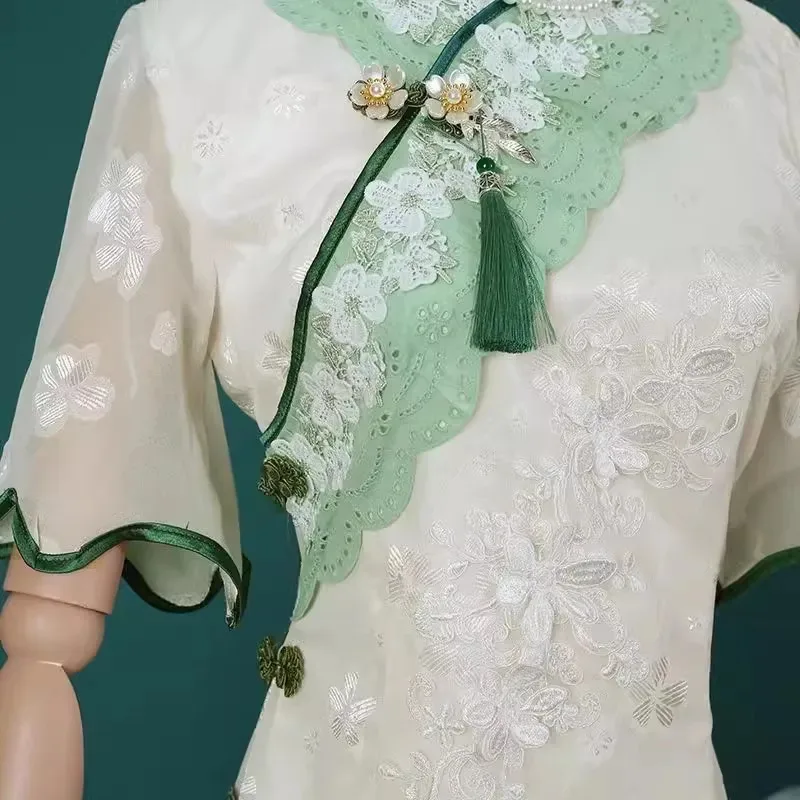 Gioco: Identità V Emma Woods Costume Cosplay Giardiniere Cappello Borsa Vestito Cos Abbigliamento Completo West Lake Cheongsam Gioco di ruolo Donna Set iii