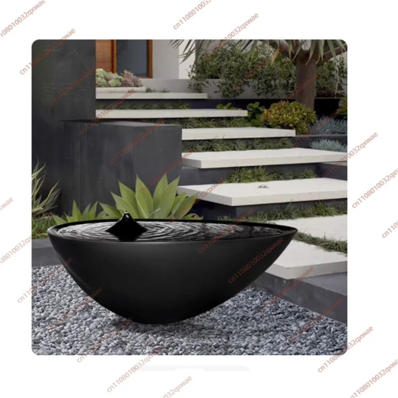 Creative Zen Fountain Ornament, Water Drop Landscape and Water Feature Sketch, Simple Modern Flowing Water Club Decoration