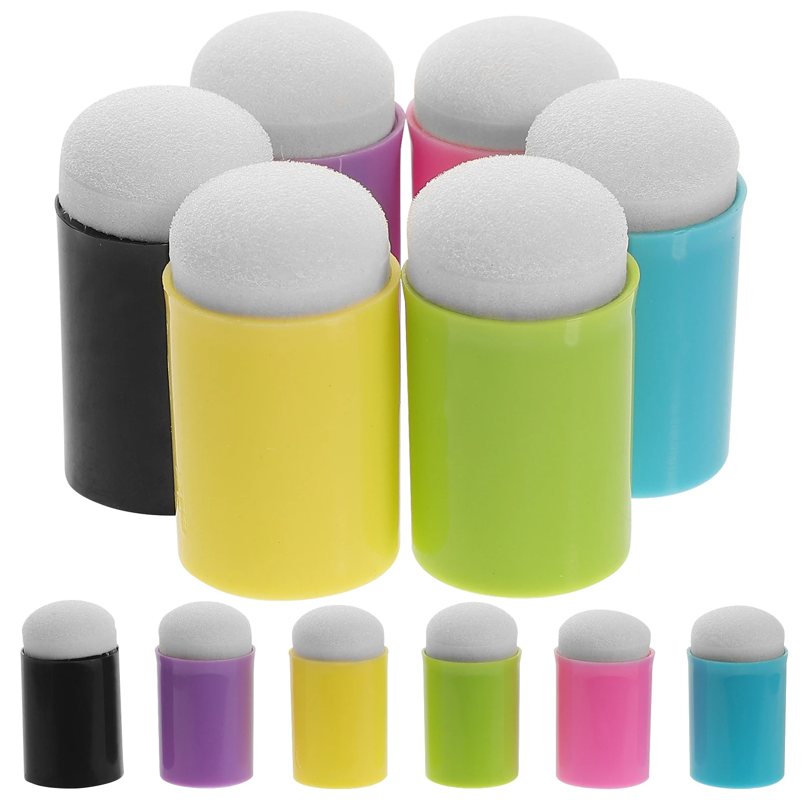 

12pcs Rainbow Color Finger Painting Sponge Daubers Reusable Ink Blending Tools for Crafting Stenciling Supplies for Stamping