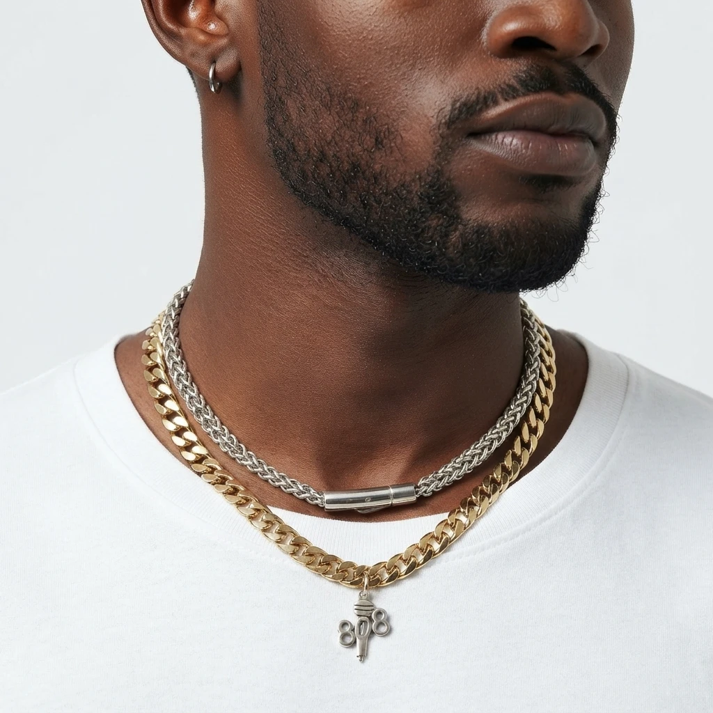 Men's Stainless Steel Hip-Hop 3mm Curb Chain Necklace, Basic Punk Style，Gothic Style Y2K Fashion Jewelry