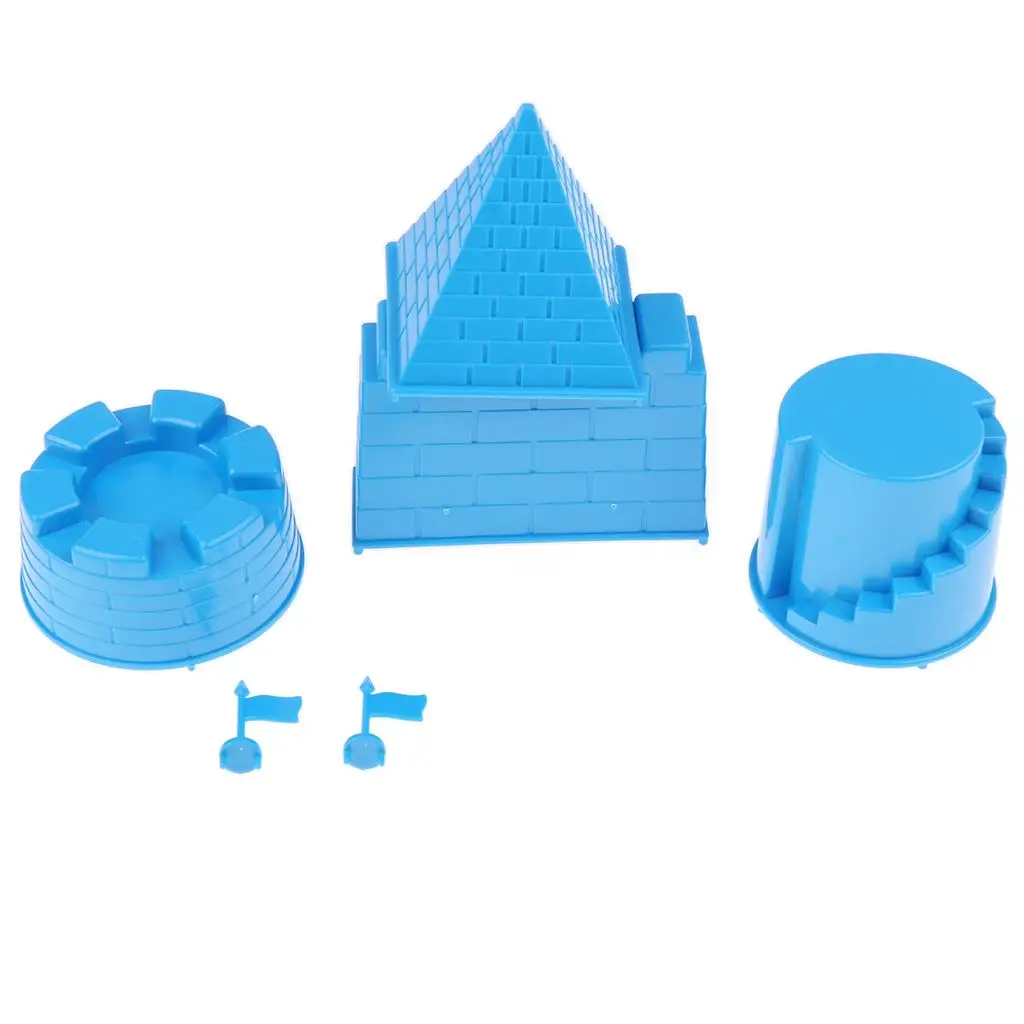 3-4pack Set of 6 Plastic Building Sand Molds Beach Sandcastle Sand Box Kids Toy