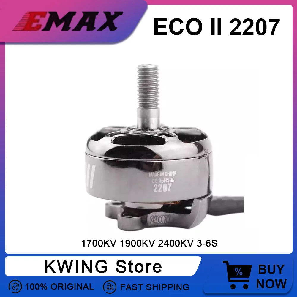 1PCS / 4PCS EMAX ECO II 2207 Bürstenlosen Motor 51466 1700KV 1900KV 2400KV 3-6S 2207 Motor für FPV Drone RC Quadcopter Modell
