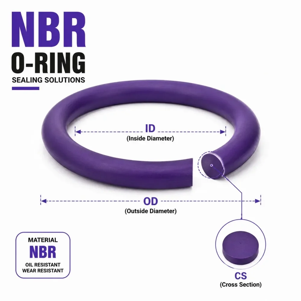 270Pcs Purple NBR Rubber Seal O-Ring Set  CS1.78-3.53mm OD5.29~17.17mm Oil Heat Resistant Nitrile Gaskets for Mechanical Hydraul