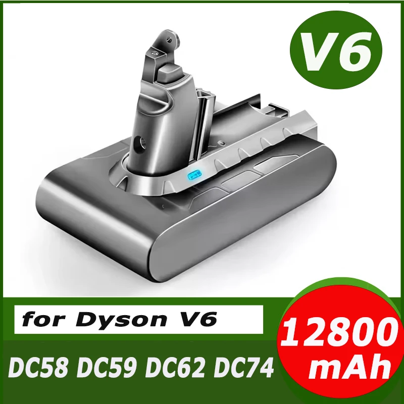for Dyson Battery V6 21.6V 12800Ah Replacement DC62 DC59 DC58 SV03 SV04 SV09 Animal Motorhead V6 Slim Absolute Vacuum Batter