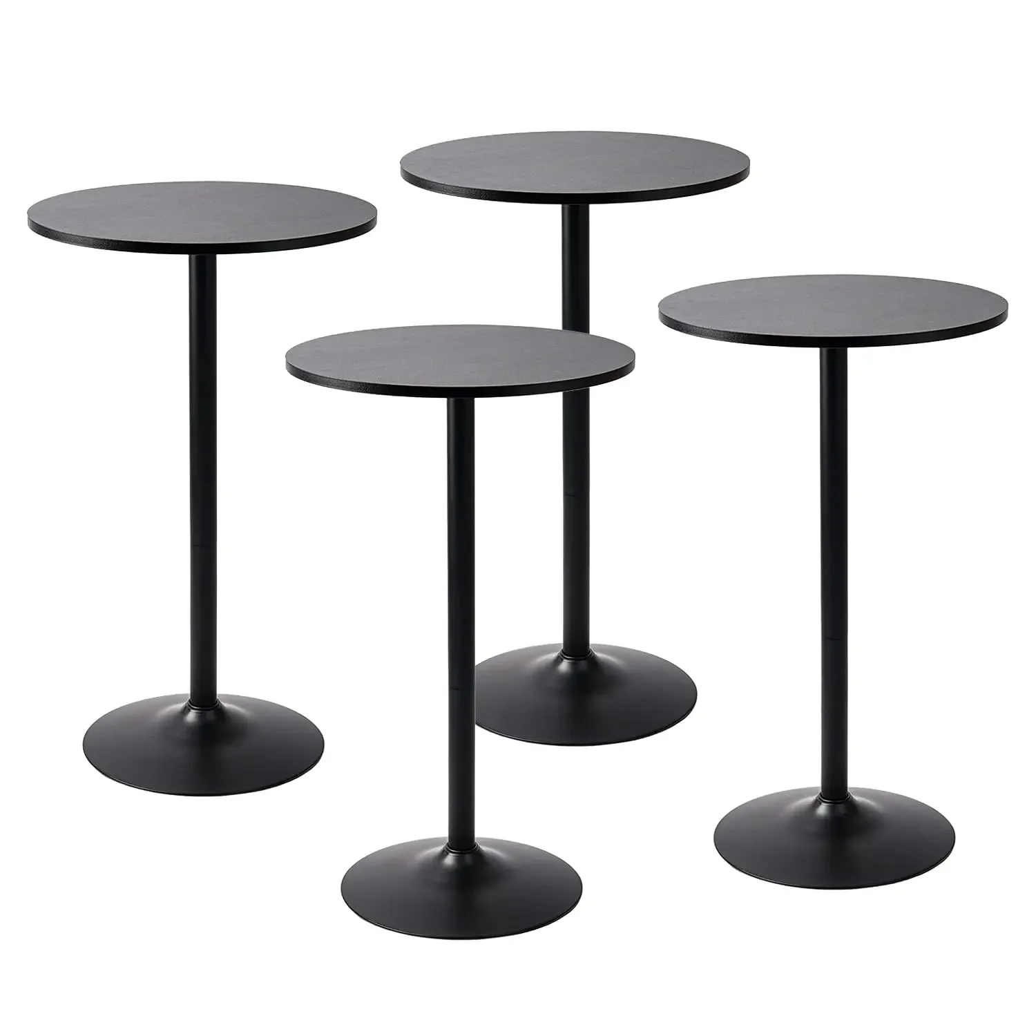 Round Bar Height Pub Table, Black, 4pk.new，Great Discounts.