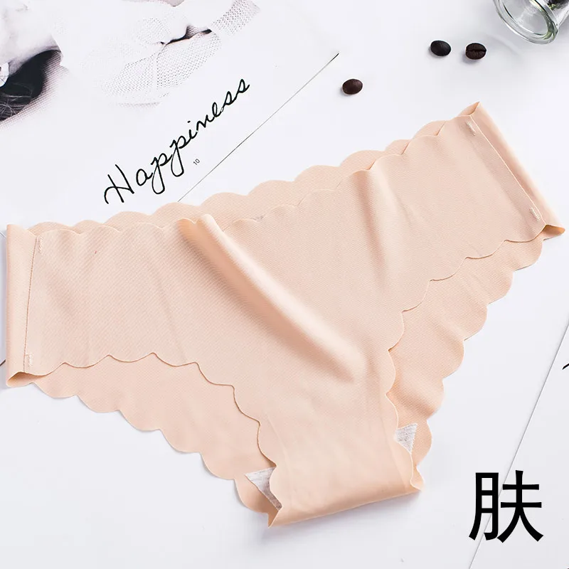 Women Seamless Panties Sexy Underwear Ice Silk Underpants Low Waist Female Soft Solid Ultra-thin Briefs