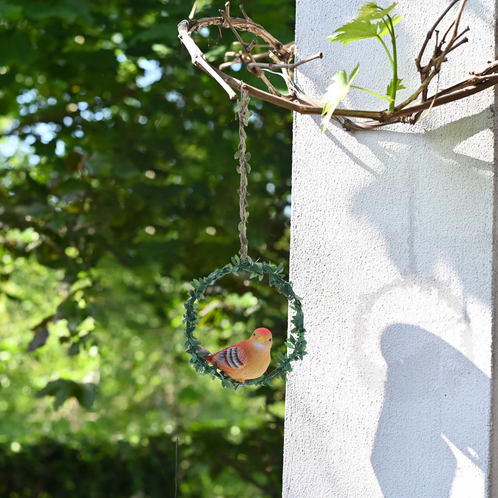 

Bird Ornaments Bird Statue Garden Figurines Hanging Statue Outdoor Decor Sculptures Yard Tropical Wreath Patio Home
