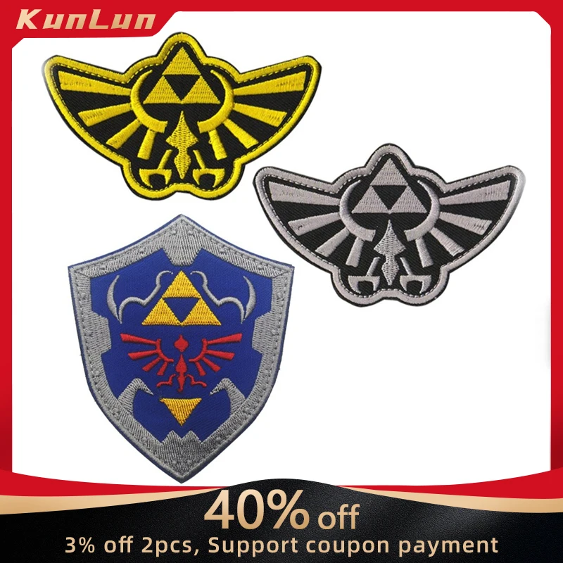 

Embroidered Patch Zeldaa Legends Wings Armbands Royal Logo Emblem Hook and Loop Tactical Military Badges Hats Clothes Stickers