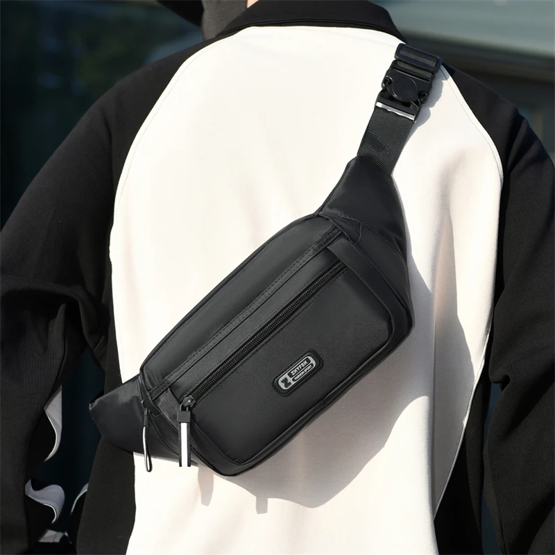 Large Capacity Men Waist Bag Casual Nylon Anti-theft Chest Bag Outdoor Travel Waterproof Sports Mobile Phone Bag image 2