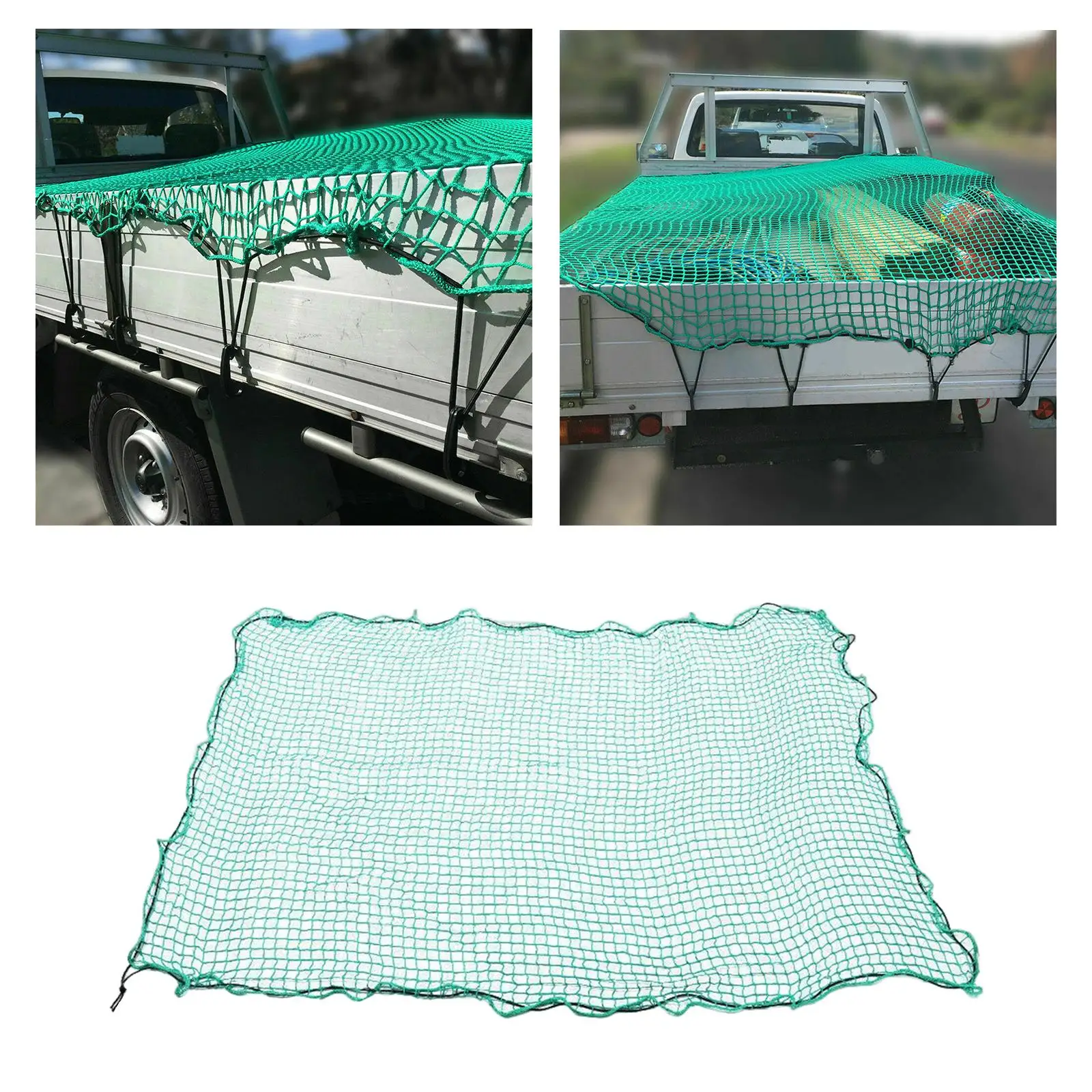 

Universal Truck Bed Cargo Net 8.2' x 11. Small Mesh Holes Pickup Adjustable