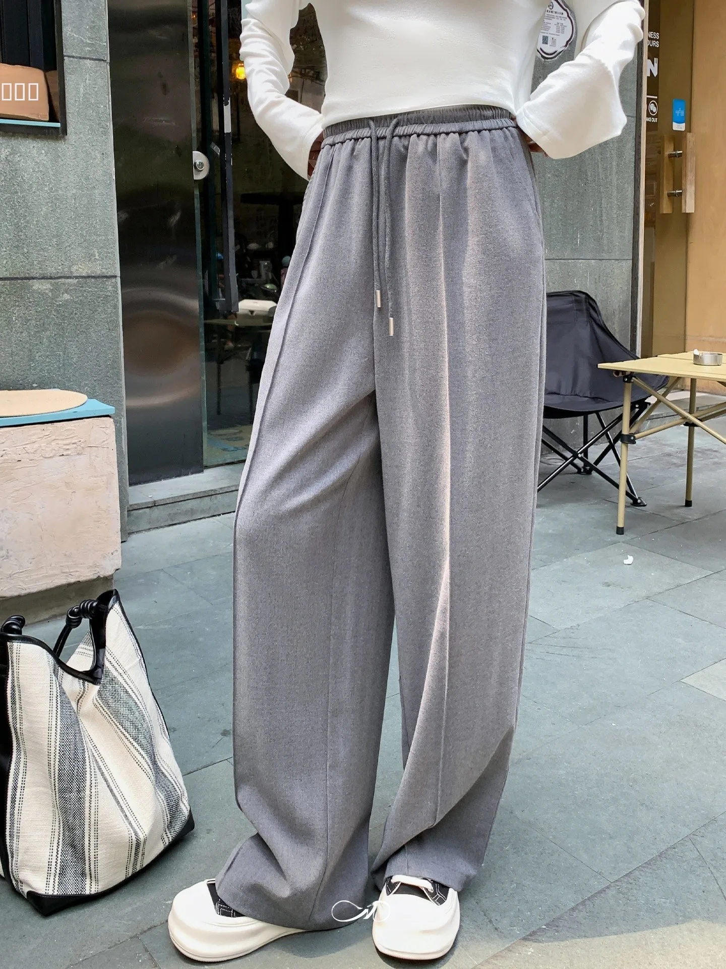 

Женские брюки Maixi больших размеров с широкими штанинами, прямого кроя, со средней посадкой, осенние, модные, свободные, стройнящие