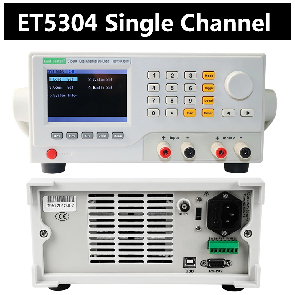 Lithium Battery Capacity Tester Load Analyzer Display Test DC Electronic Load Power Tester Discharge Meter 400W 150V 60A ET5304