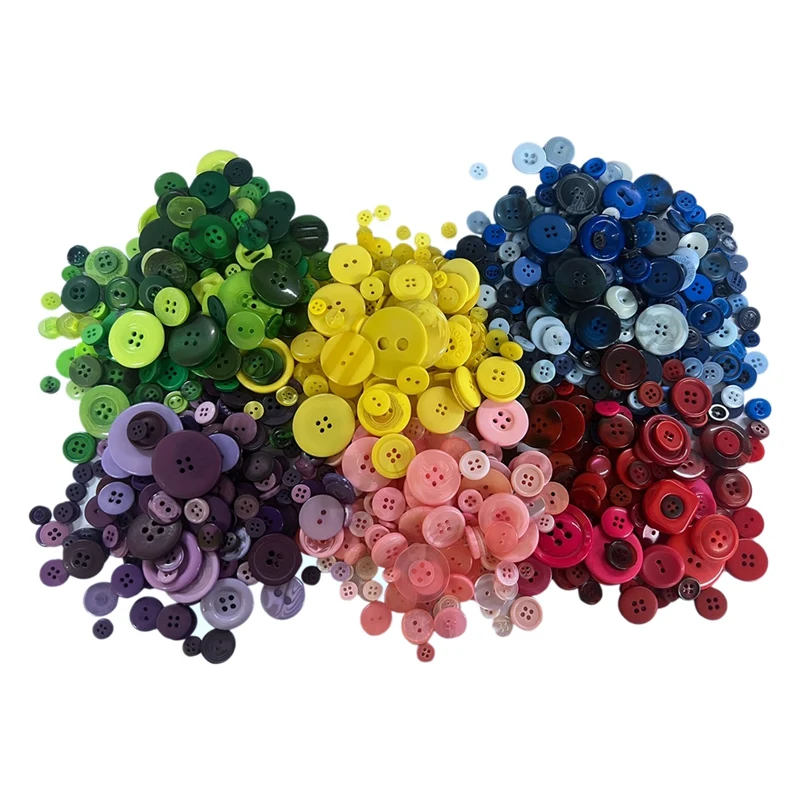 1200-1500Pcs Resin Buttons Sewing Button Assorted Sizes For Sewing DIY Manual Button Painting Handmade Ornament Buttons Durable