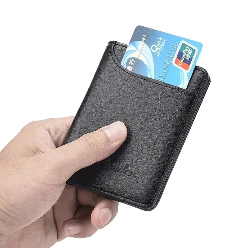 Ultra Thin Men\'s Wallet Vertical Multi Card Holder Small Slim Wallets Driver\'s License Youth Mini Student Card Case Bag