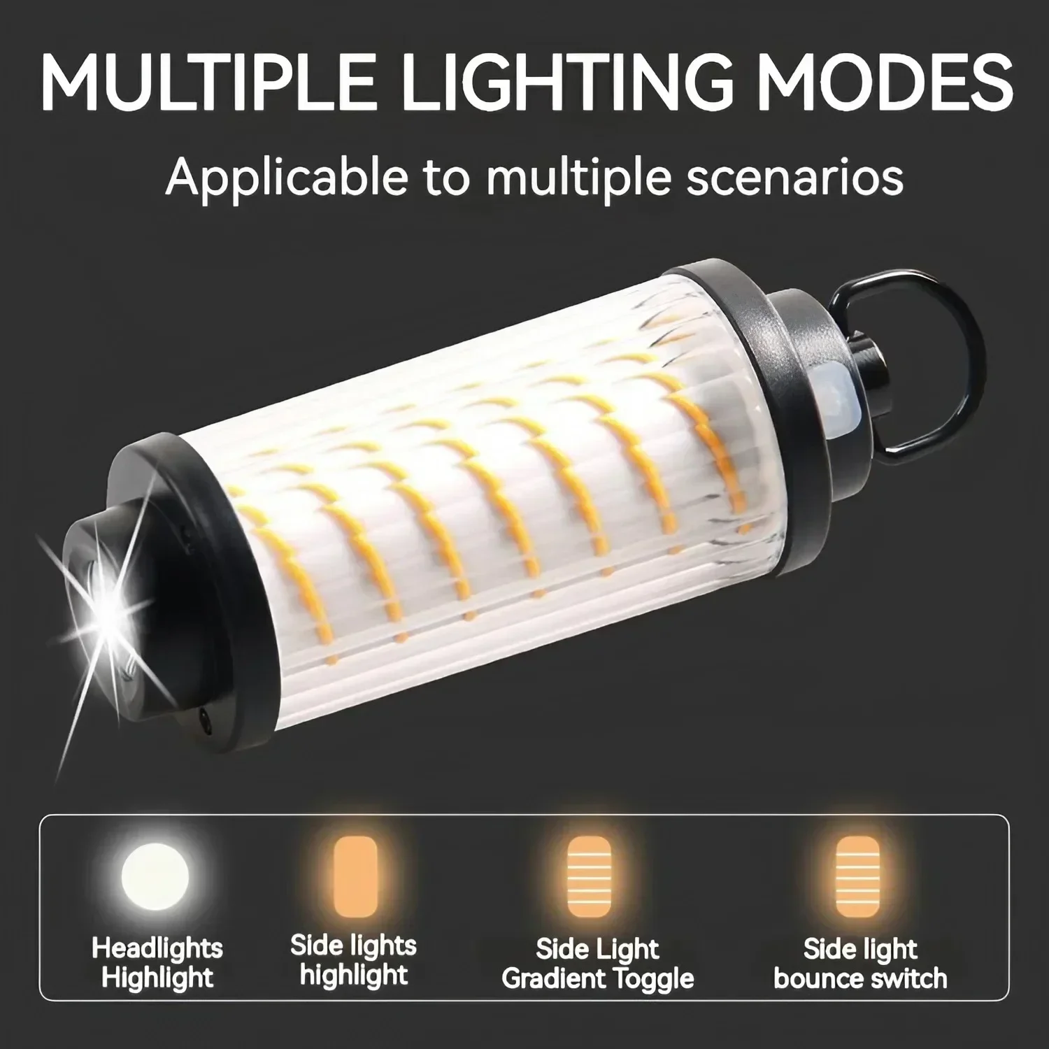 Rechargeable LED Camping Light Portable Tent Light for Outdoor Use Adjustable Brightness Compact Ambient Lighting