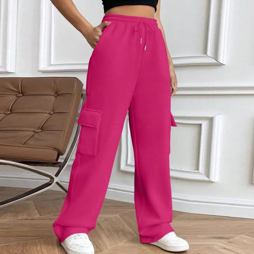 

Women Cargo Pants Stylish Women's Cargo Pants With Elastic Waist Adjustable Drawstring Comfortable Straight Wide Leg For Sports