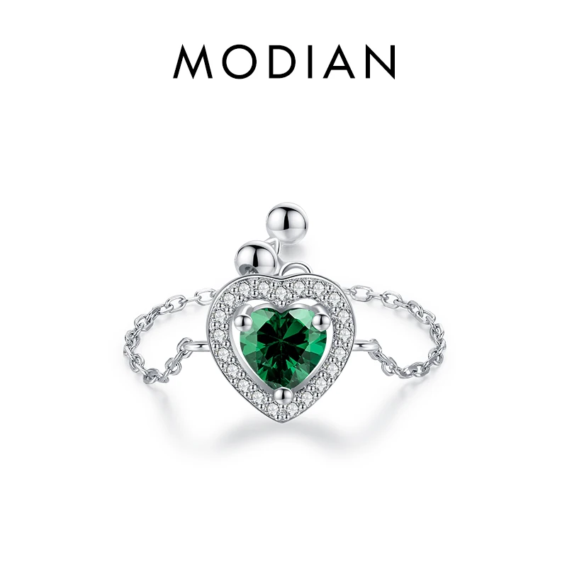 Women's 925 Sterling Silver Adjustable Heart Flower Link Ring