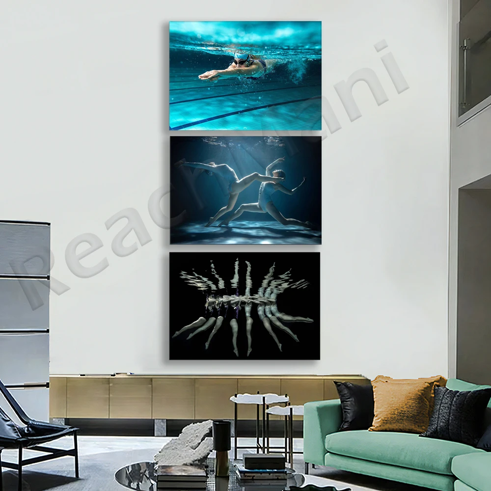 

Character Swimming, Sport Girl Print, Wall Art Print Nordic Poster, Pool Canvas Painting Picture Living Room Decor