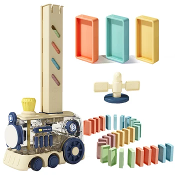 Yy domino building blocks children's educational toys automatic card placement train