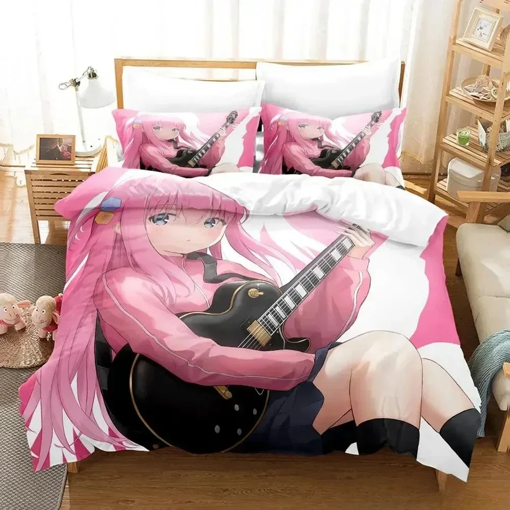 

3D Anime New Gotou Hitori Printed Bed Set Duvet Cover Pillowcase Bedding Set Bed Linen Sheet Quilt Cover Full Queen King Size