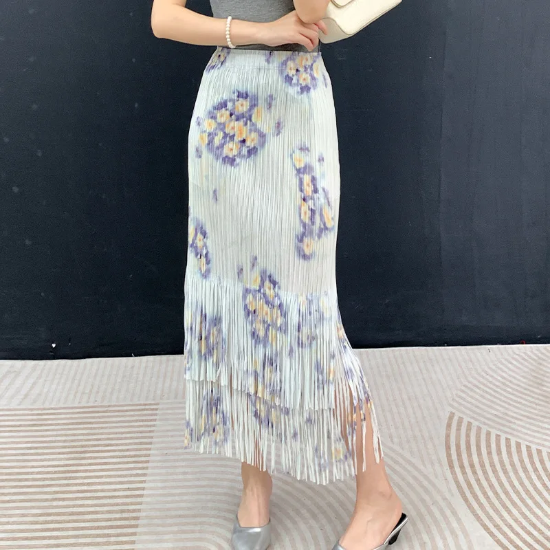 Miyake Pleated Women's Casual Skirt 2026 New Style High-end Elegant Lazy Style High-end Fringed Skirt