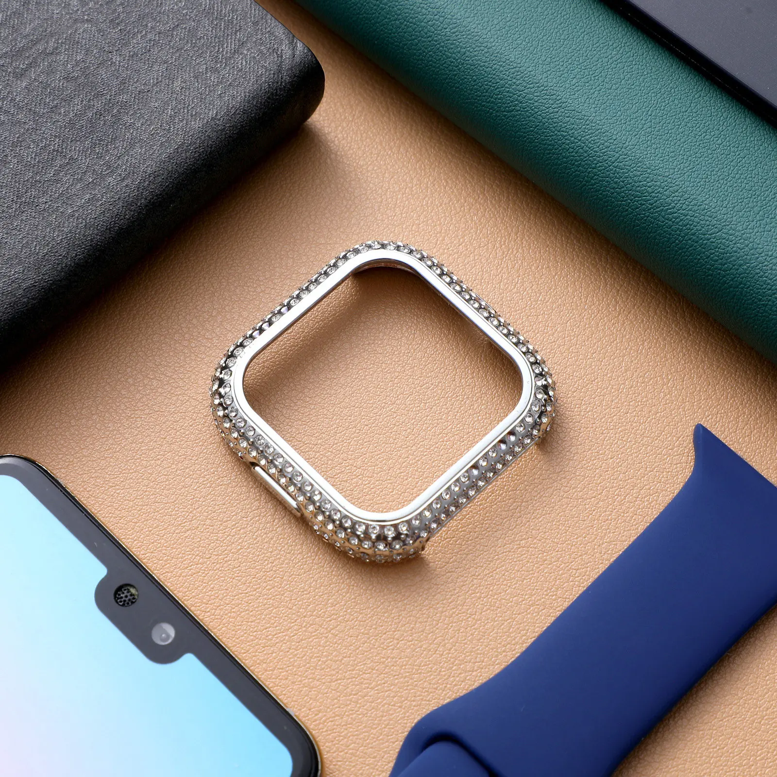 1Pcs Diamond Watch Protector Full Coverage Smart Watch Cover for Anti-Falling Drop Bump Protection Modern Fashion