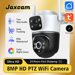 Tuya Smart 4K 8MP WiFi Camera Dual Lens Dual Screens PTZ Surveillance Home Monitor Security Protection CCTV Video Outdoor Camera