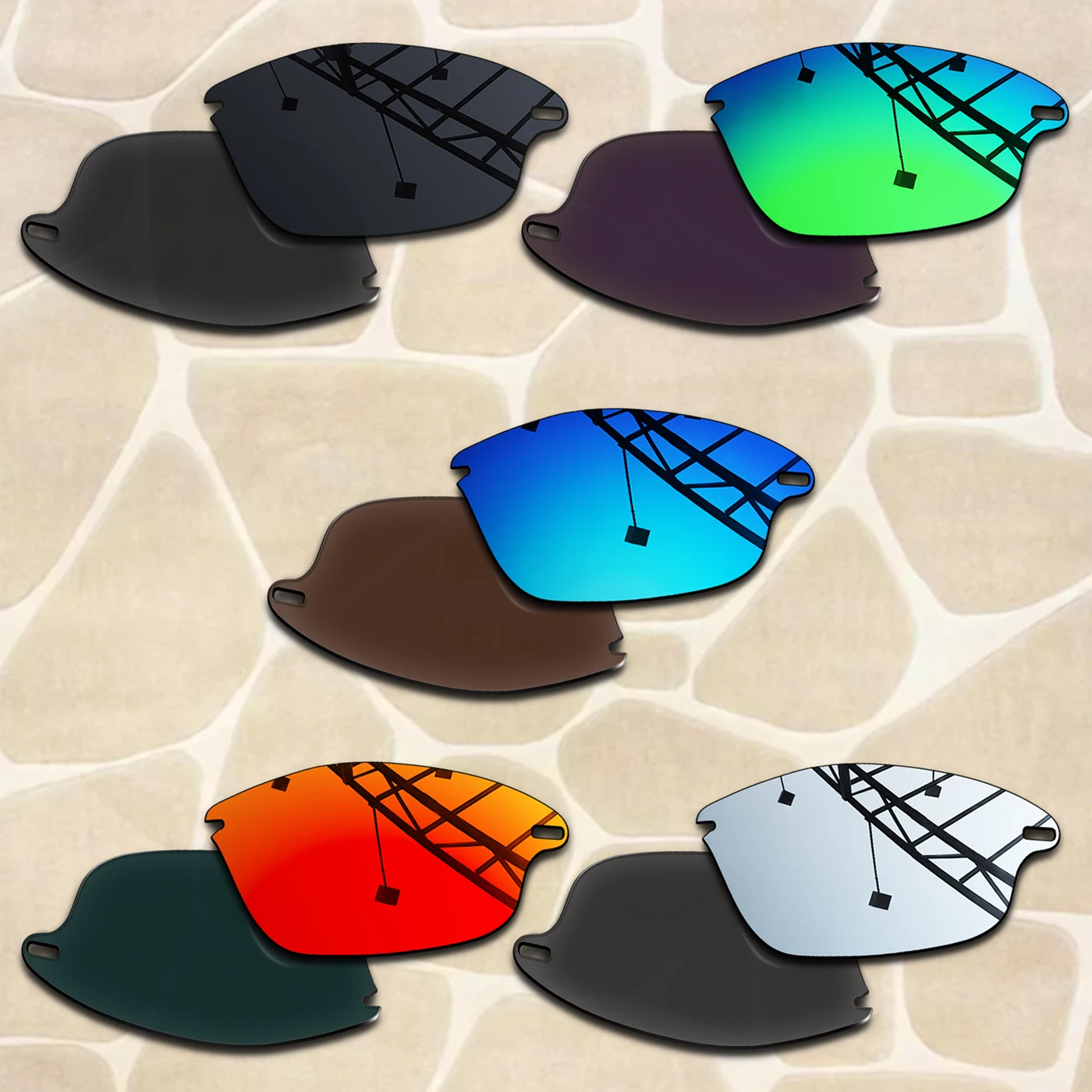 15+ Colors Replacement Lenses for Oakley Fast Jacket OO9097 71mm Sunglass Frame Anti Scratch & 100% Polarized