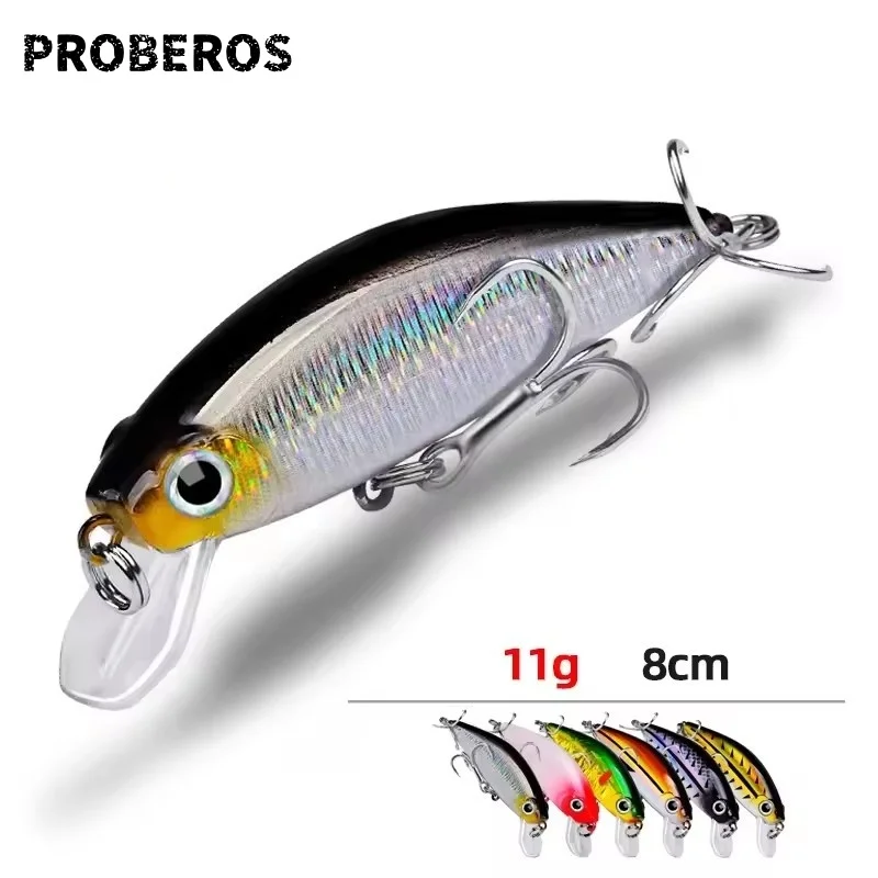 

PRO BEROS Slowly Sinking Minnow Fishing Lure 80mm 11g Artificial Japan Hard Bait Bass Pike Wobblers Crankbait Carp Fishing