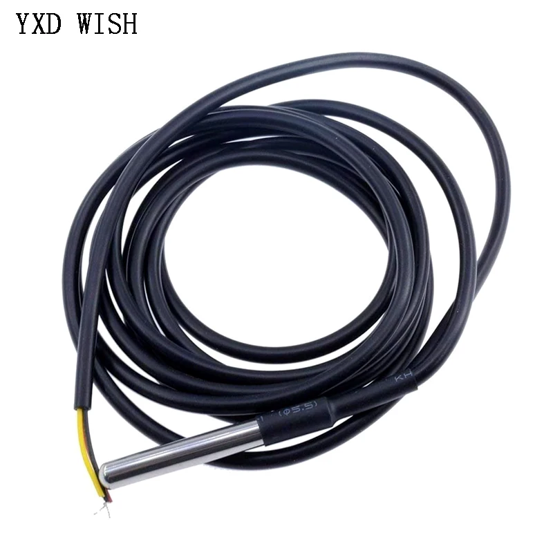10 Stück DS18B20 Temperaturfühler Temperatursensor 1M 2M 3M 5M DS1820 Edelstahl Paket Wasserdicht 18B20 100cm/200cm/300cm – Detail 3