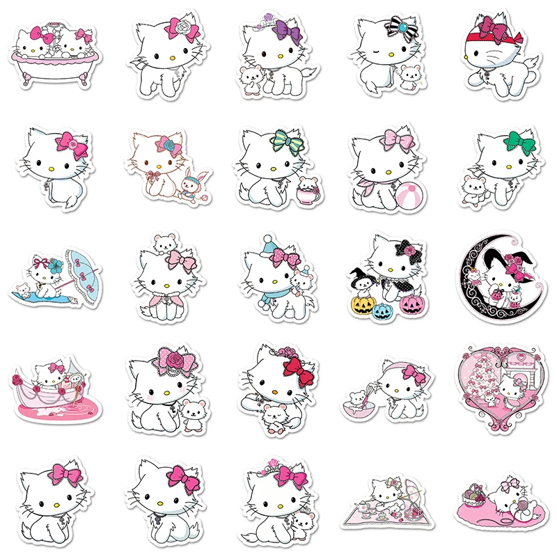 Kawaii Sanrio Hello Kitty Charmmy Sticker Anime Cartoon Cute Diy Cup Phone Case caja de almacenamiento decorada, pegatinas impermeables, Juguetes