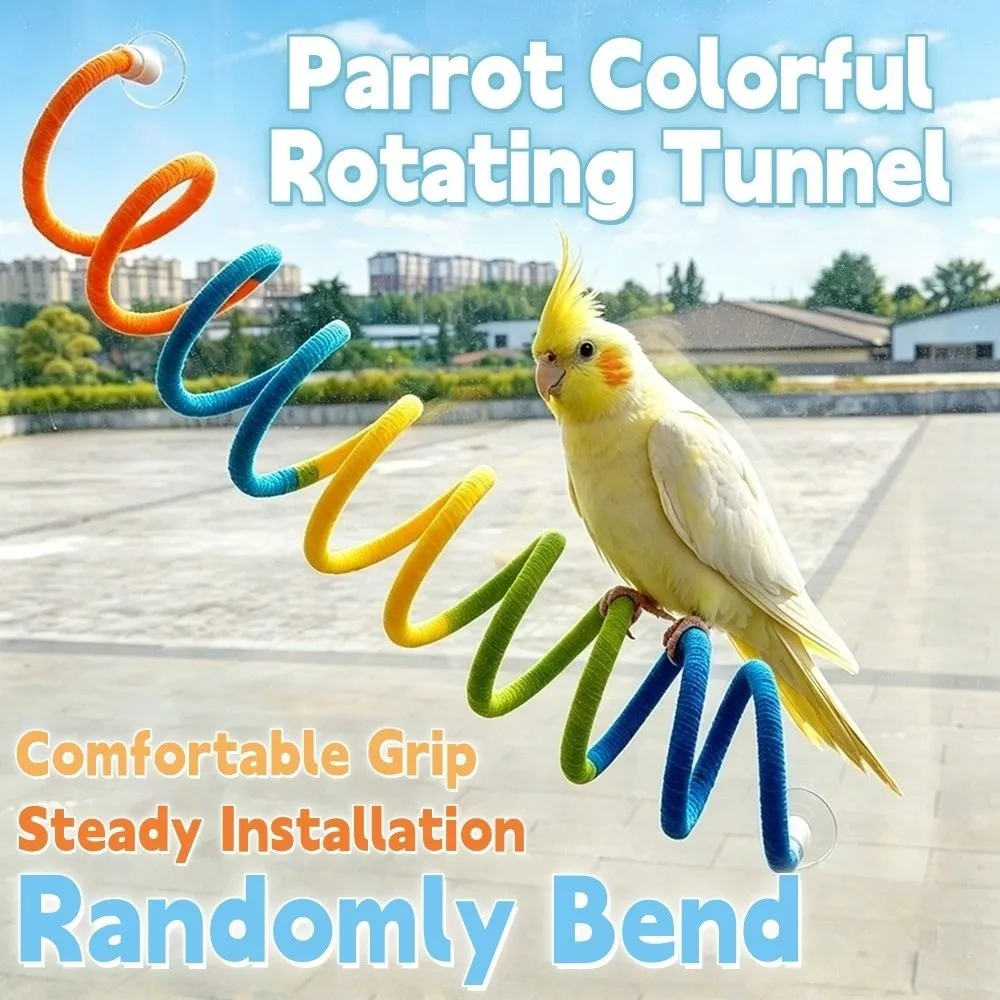 Hanging / Suction Cup Birds Rotating Tunnel Cotton String Non-slip Snake Climbing Rope Chew-Proof Easy To Install